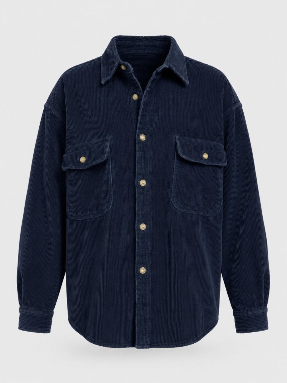 East Island Men’s L Navy Blue Corduroy Overshirt 100% Cotton Made Hong Kong